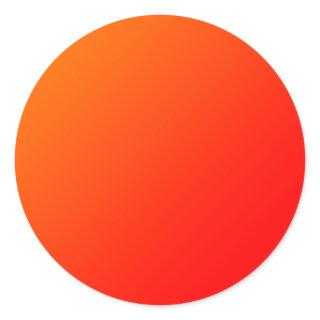 Orange gradient  classic round sticker