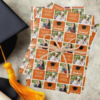 Orange Graduation Photo Personalized Graduate  Sheets