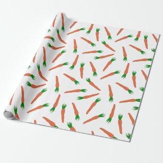 Orange, Green and White Carrots Patterned
