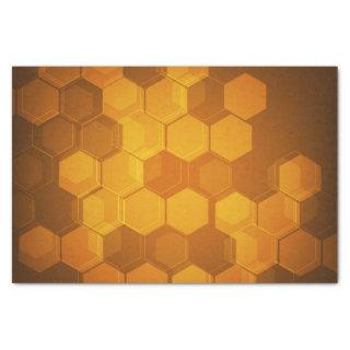 Orange honeycomb hexagon pattern tissue paper