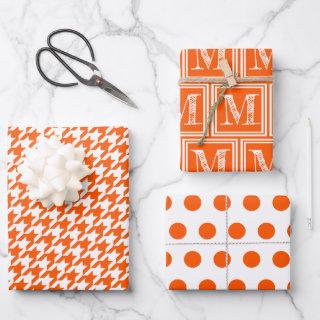 Orange Houndstooth Monogram Polka Dot  Sheets