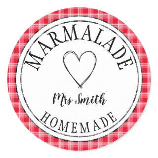 orange jam or marmalade classic round sticker