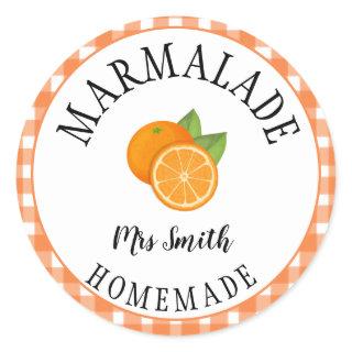 orange jam or marmalade classic round sticker