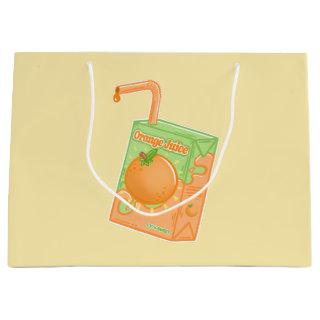 Orange Juice Box  Large Gift Bag