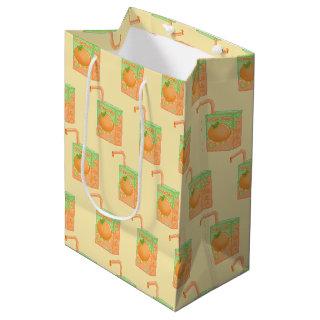 Orange Juice Box Pattern Medium Gift Bag