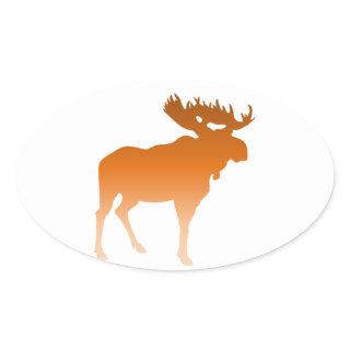 Orange Moose Oval Sticker