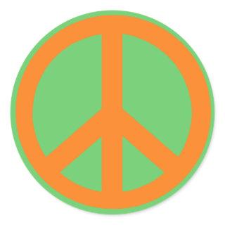 Orange Peace Sign Products Classic Round Sticker