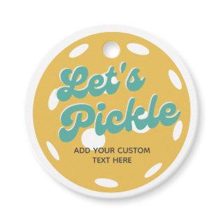 Orange Pickleball Let's Pickle Personalized Text Favor Tags