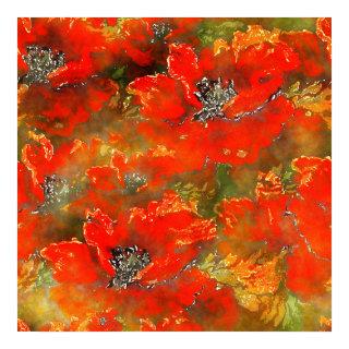 Orange Poppies Watercolor Pattern Poster