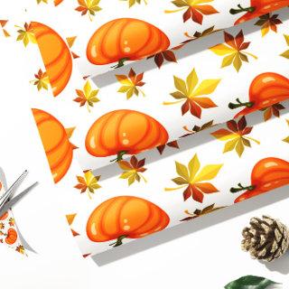 Orange Pumpkin Gift Wrap | Autumn Gift Wrap
