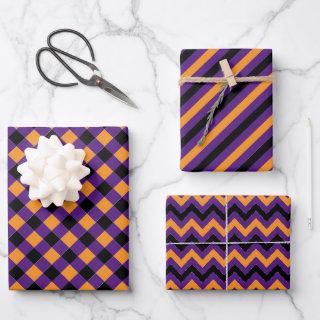 Orange Purple Black Chevron Striped Halloween  Sheets