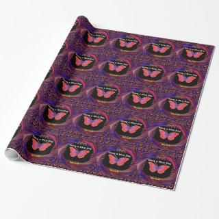 Orange Purple Butterfly Have a Nice Day Art Print