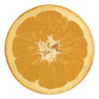 orange. realistic. classic round sticker
