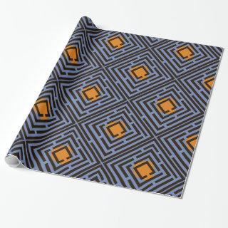 Orange Spot Black Maze Pattern on Custom Color