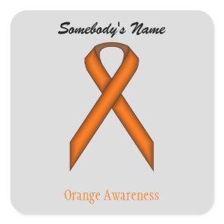 Orange Standard Ribbon by Kenneth Yoncich Square Sticker