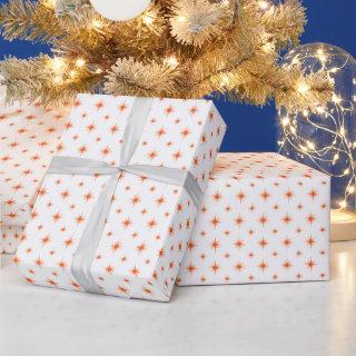 Orange Starburst Pattern Retro Christmas