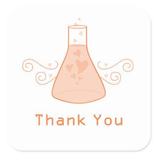 Orange Sweet Chemistry Thank You Stickers