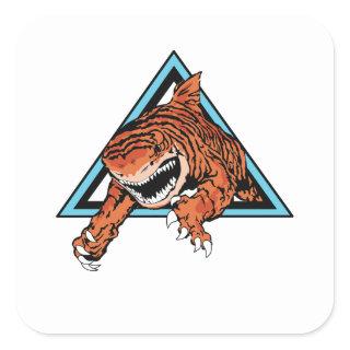 Orange Tiger Shark Square Sticker