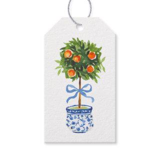 Orange Topiary Tree, Chinoiserie Custom Gift Tags