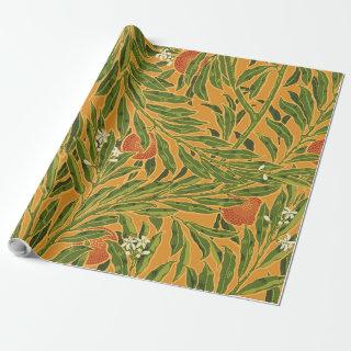 Orange Tree Vintage Wallpaper Pattern Art Nouveau