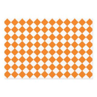 Orange White Checker Diamond Pattern  Sheets