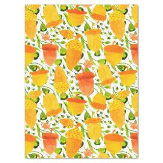 Orange & Yellow Acorns Seamless Pattern Tissue Paper