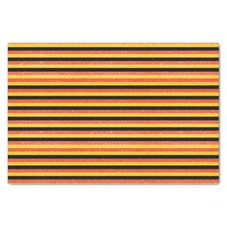 Orange, Yellow and Black Glittery Stripes Tissue Paper