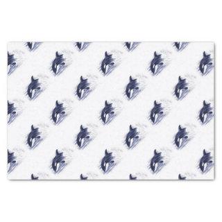 Orca Breaching Blue Tissue Paper