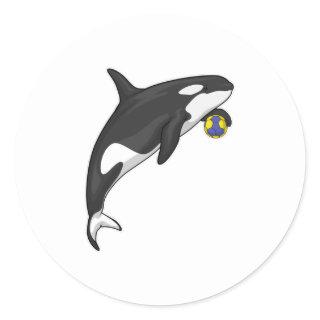 Orca Handball player Handball Classic Round Sticker