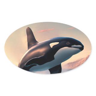Orca Oval Sticker