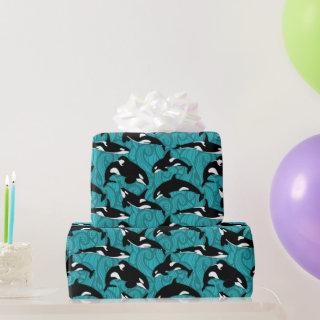 Orcas Killer Whales in the Ocean Patterned