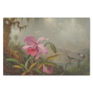 Orchids and Hummingbirds by Martin Johnson Heade Tissue Paper