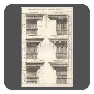 Orders of Architecture, Vintage Entablatures Square Sticker