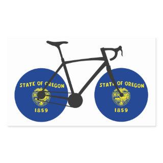 Oregon Flag Cycling Rectangular Sticker