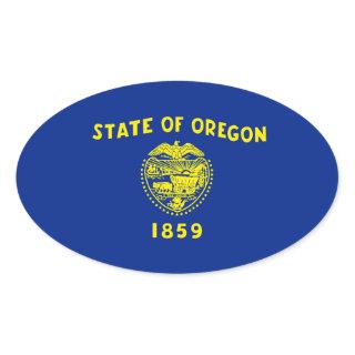 Oregon State Flag Design Oval Sticker