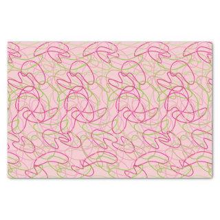 Organic Shapes in Pink, Gold and Green on Pink Tissue Paper