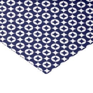 Oriental Blue Interlocking Circles Geometric Tissue Paper