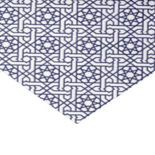 Oriental Blue White Moroccan Geometric Pattern Tissue Paper