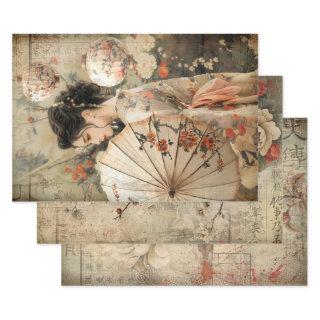 Oriental Geisha Esthetics Heavy Weight Decoupage   Sheets