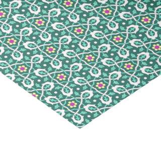 Oriental Green White Ottoman Turkish Vine Pattern Tissue Paper