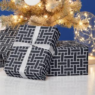 Oriental Indigo Blue White Japan Weaving Pattern
