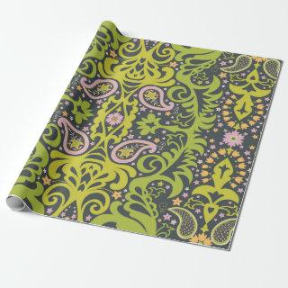 Oriental paisley ornament; decorative seamless flo