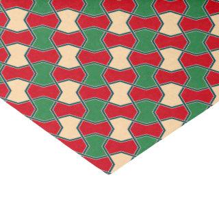 Oriental Red Green Bow Tie Geometric Pattern Tissue Paper