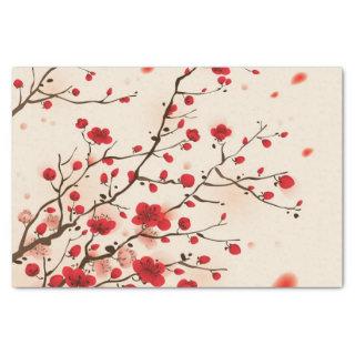 Oriental style painting, plum blossom in spring tissue paper