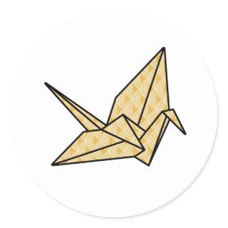 Origami Crane Classic Round Sticker