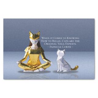 Origami Gold Foil Yoga Meditating Catwoman and Cat Tissue Paper