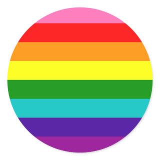 Original 8-Stripe LGBT Gay Pride Rainbow Flag Classic Round Sticker