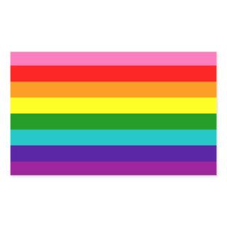 Original 8-Stripe LGBT Gay Pride Rainbow Flag Rectangular Sticker