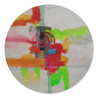 Original Abstract Artwork Classic Round Sticker