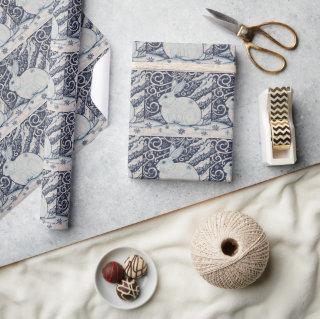 Original Winter Christmas Rabbit Blue & White